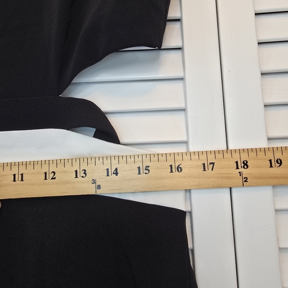 GRACIA Cutout Maxi Dress Bold Stripe Hi-Low Hem B&W Sz Large Gown Mod Minimalist - Picture 12 of 16